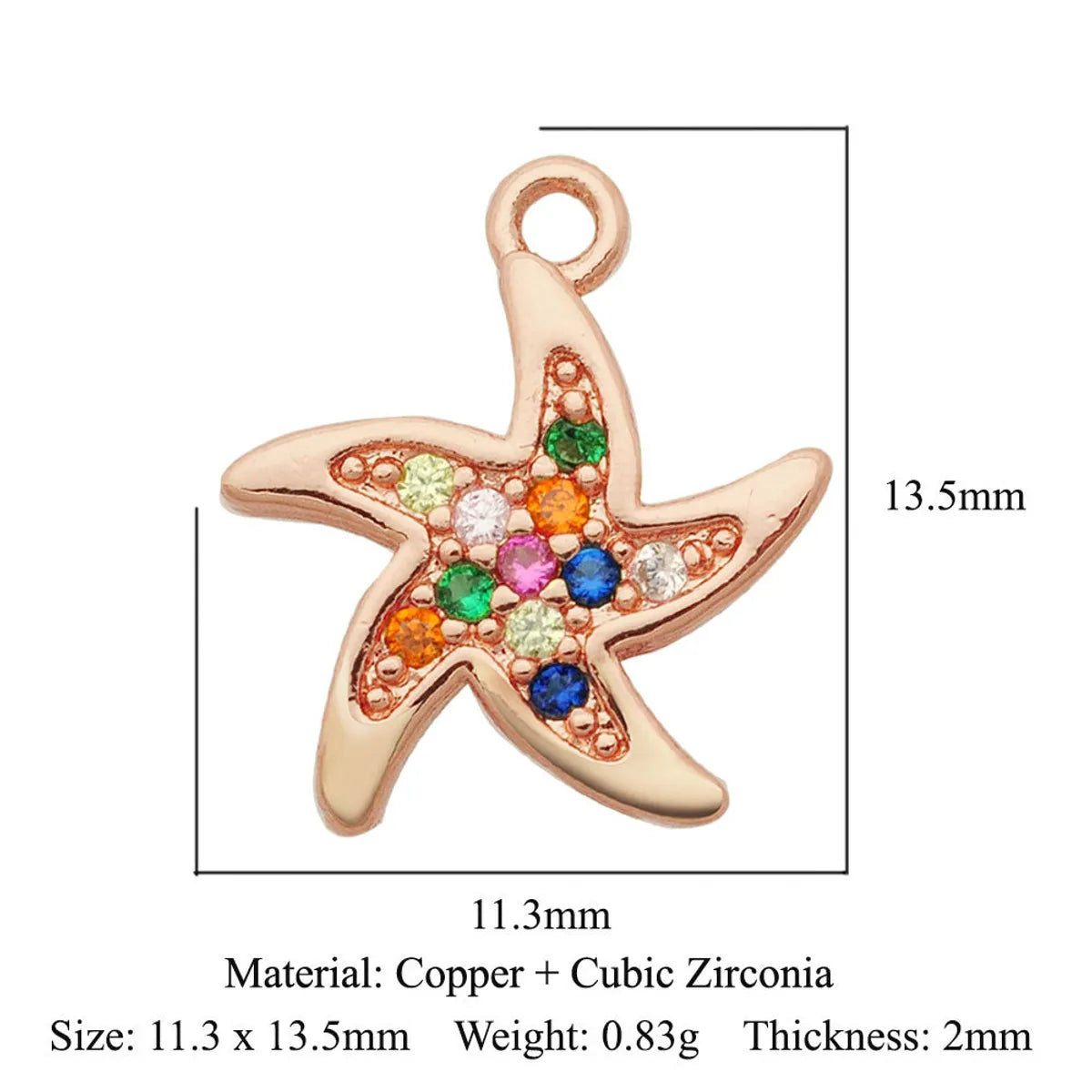 1 Piece Copper Zircon Plating Inlay Pendant