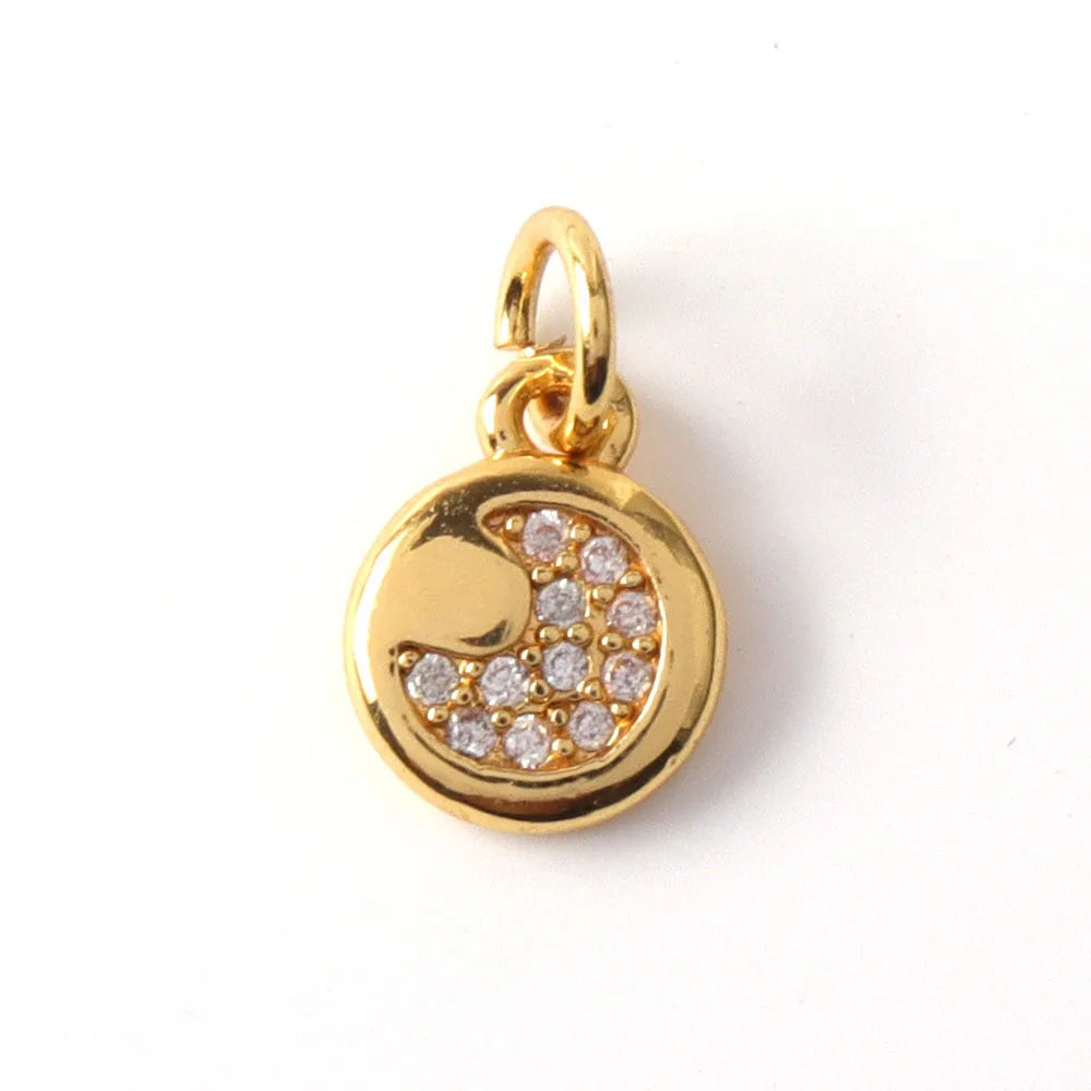 1 Piece Copper Zircon Solid Color Pendant