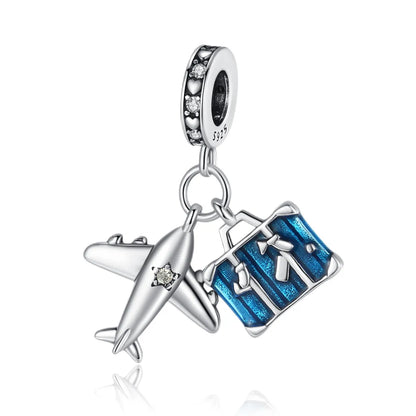 1 Piece Copper Zircon Tower Airplane Pendant