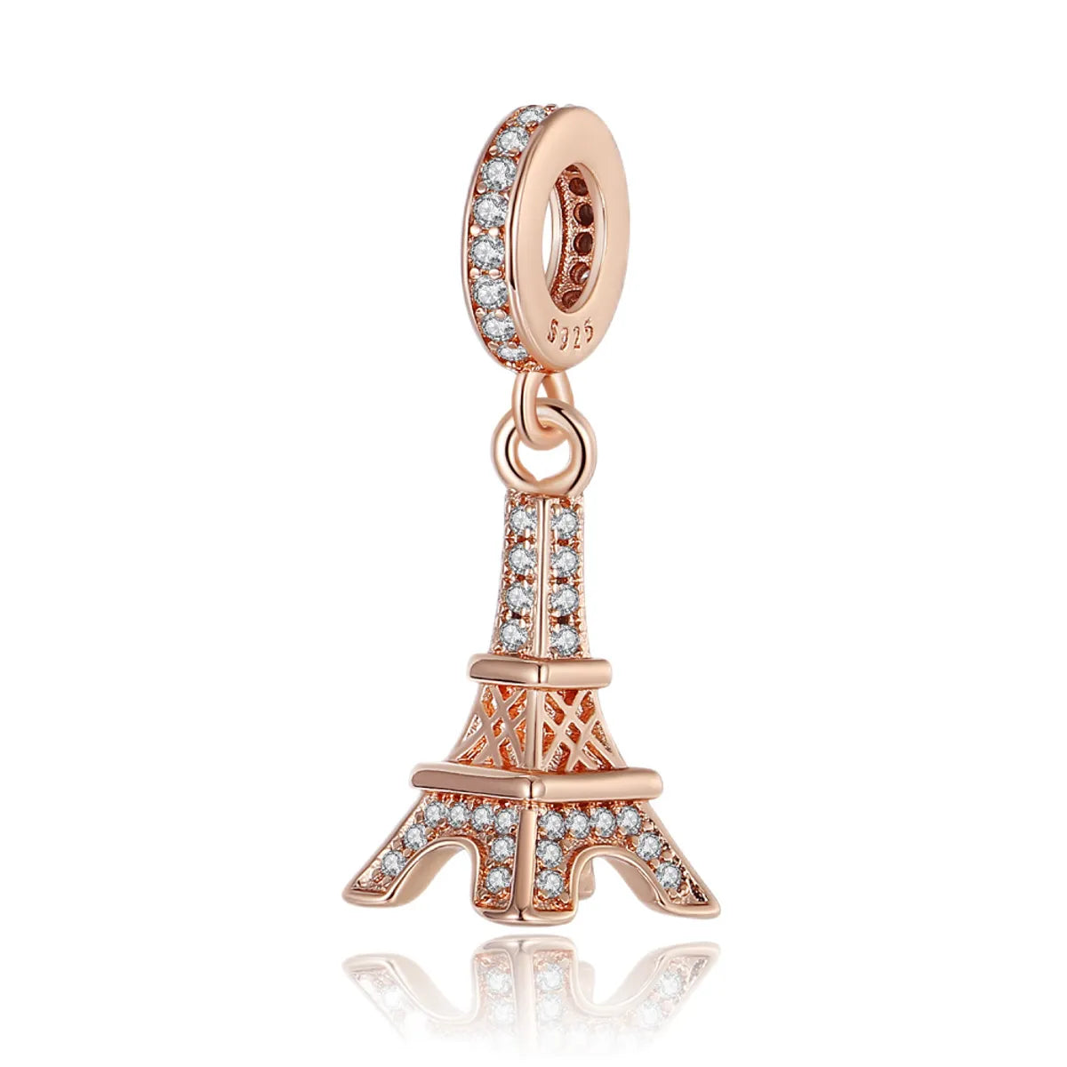 1 Piece Copper Zircon Tower Airplane Pendant