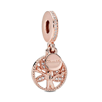 1 Piece Copper Zircon Tree Heart Shape Pendant