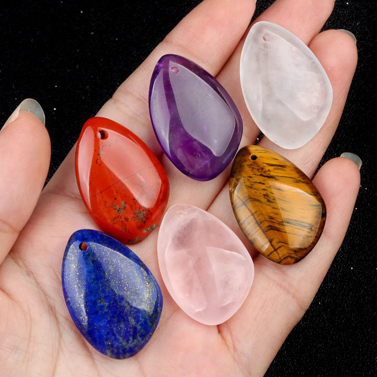 1 Piece Crystal Agate Solid Color Pendant