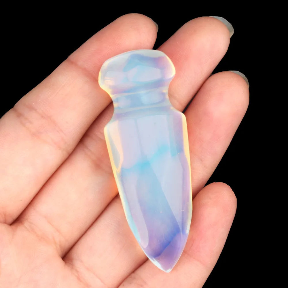 1 Piece Crystal Agate Solid Color Pendant