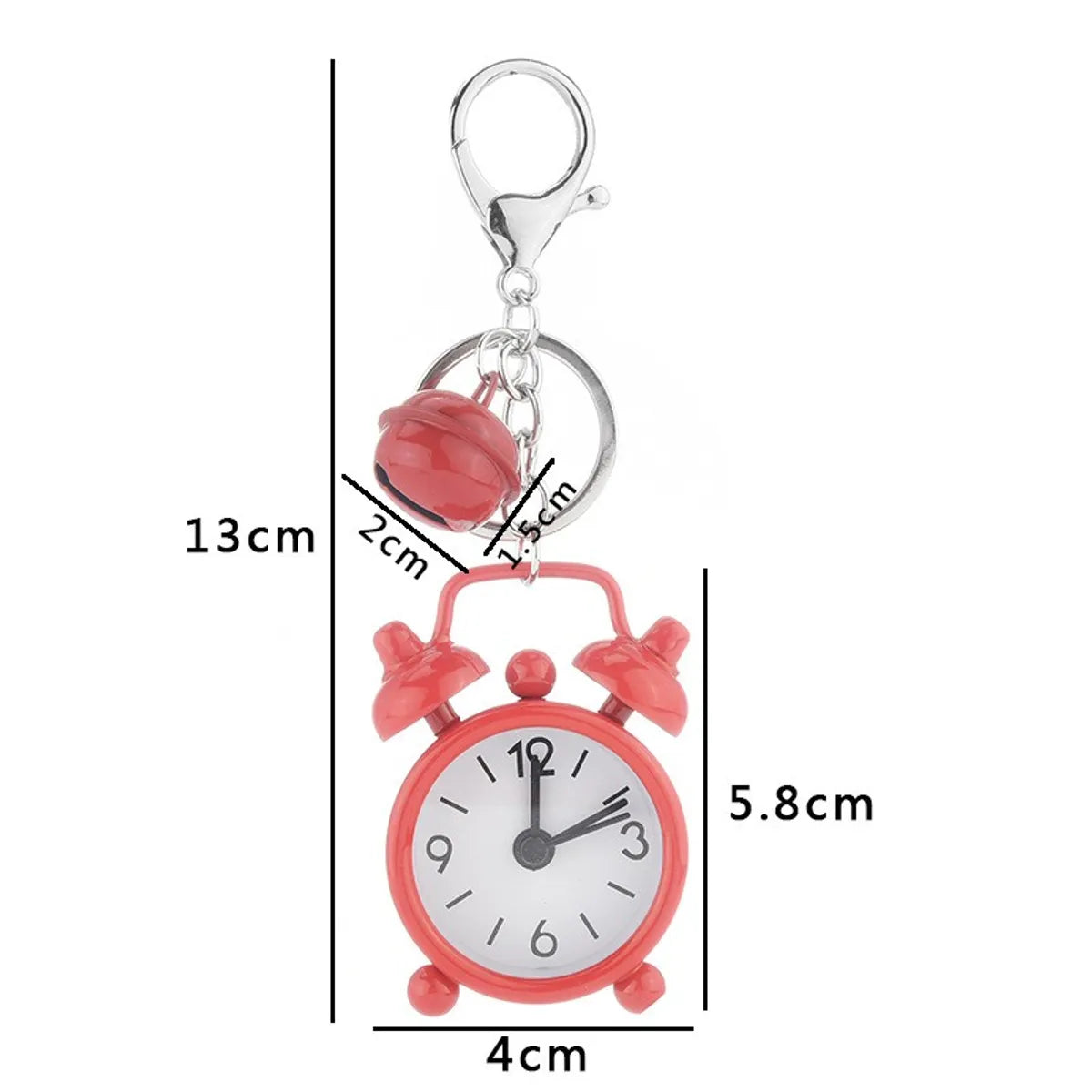 Cute Alarm Clock Iron Plating Unisex Keychain