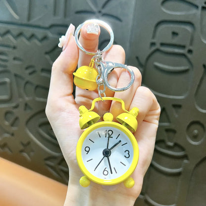 Cute Alarm Clock Iron Plating Unisex Keychain