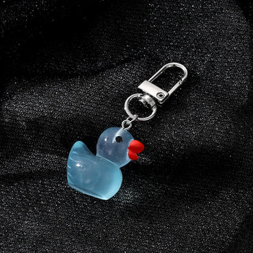 1 Piece Cute Animal Duck Alloy Resin Bag Pendant Keychain