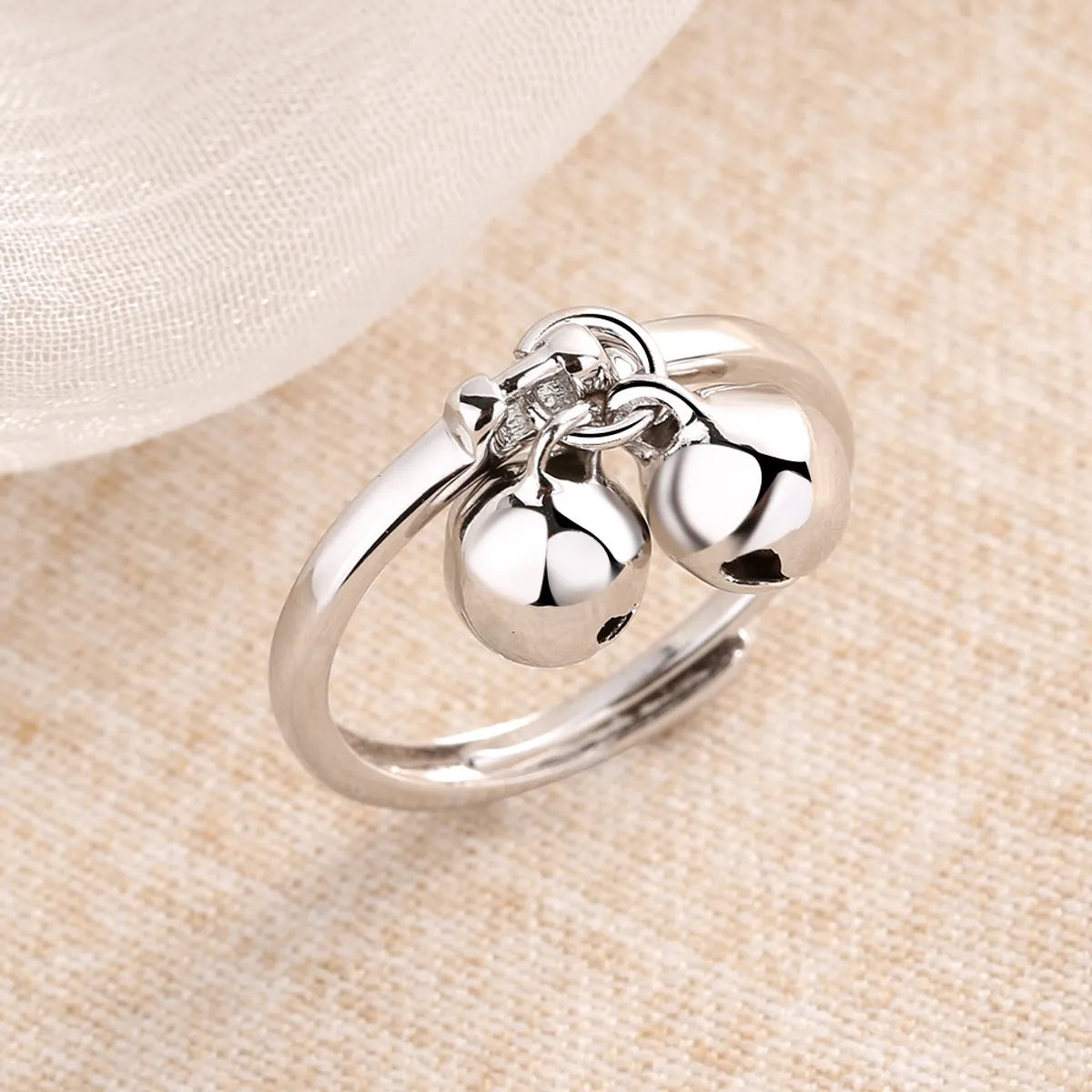 1 Piece Cute Bell Copper Plating Open Ring