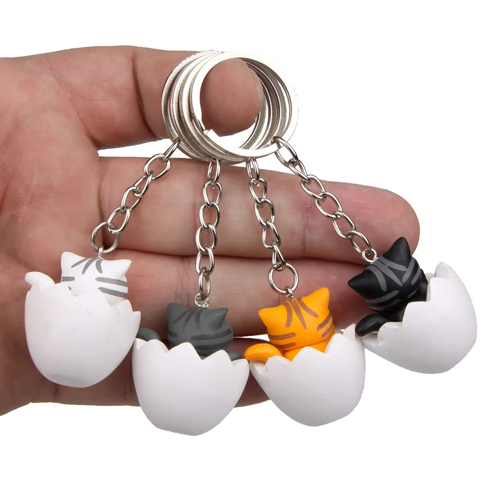 1 Piece Cute Cat Alloy Plastic Unisex Bag Pendant Keychain