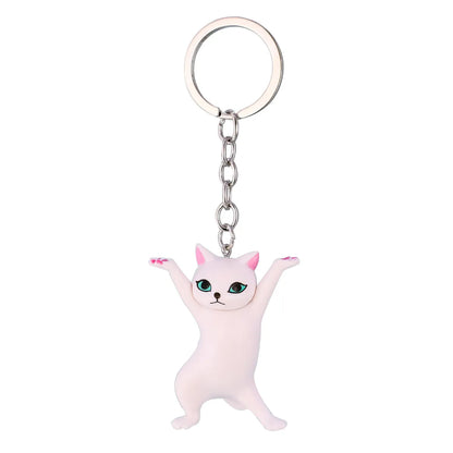 Cute Cat Alloy Resin Bag Pendant Keychain