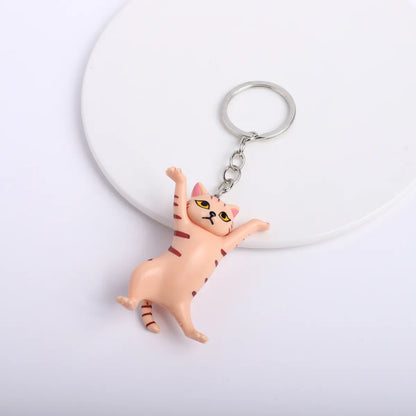 Cute Cat Alloy Resin Bag Pendant Keychain