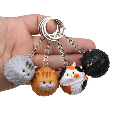 1 Piece Cute Cat Pvc Plastic Resin Unisex Bag Pendant Keychain