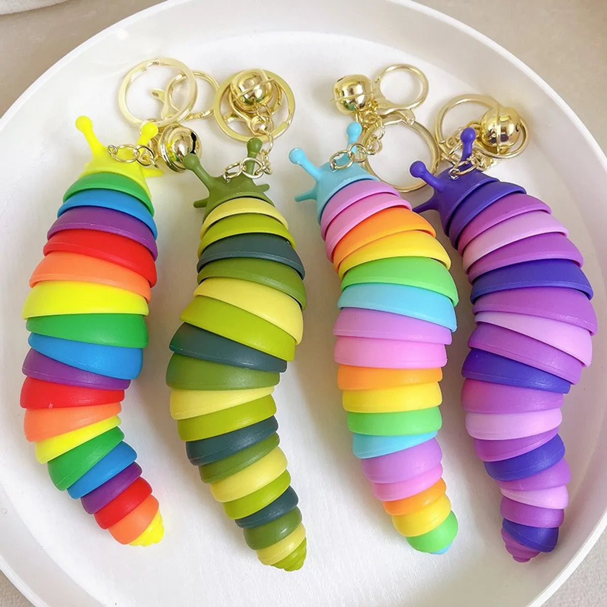 1 Piece Cute Caterpillar Plastic Women'S Keychain