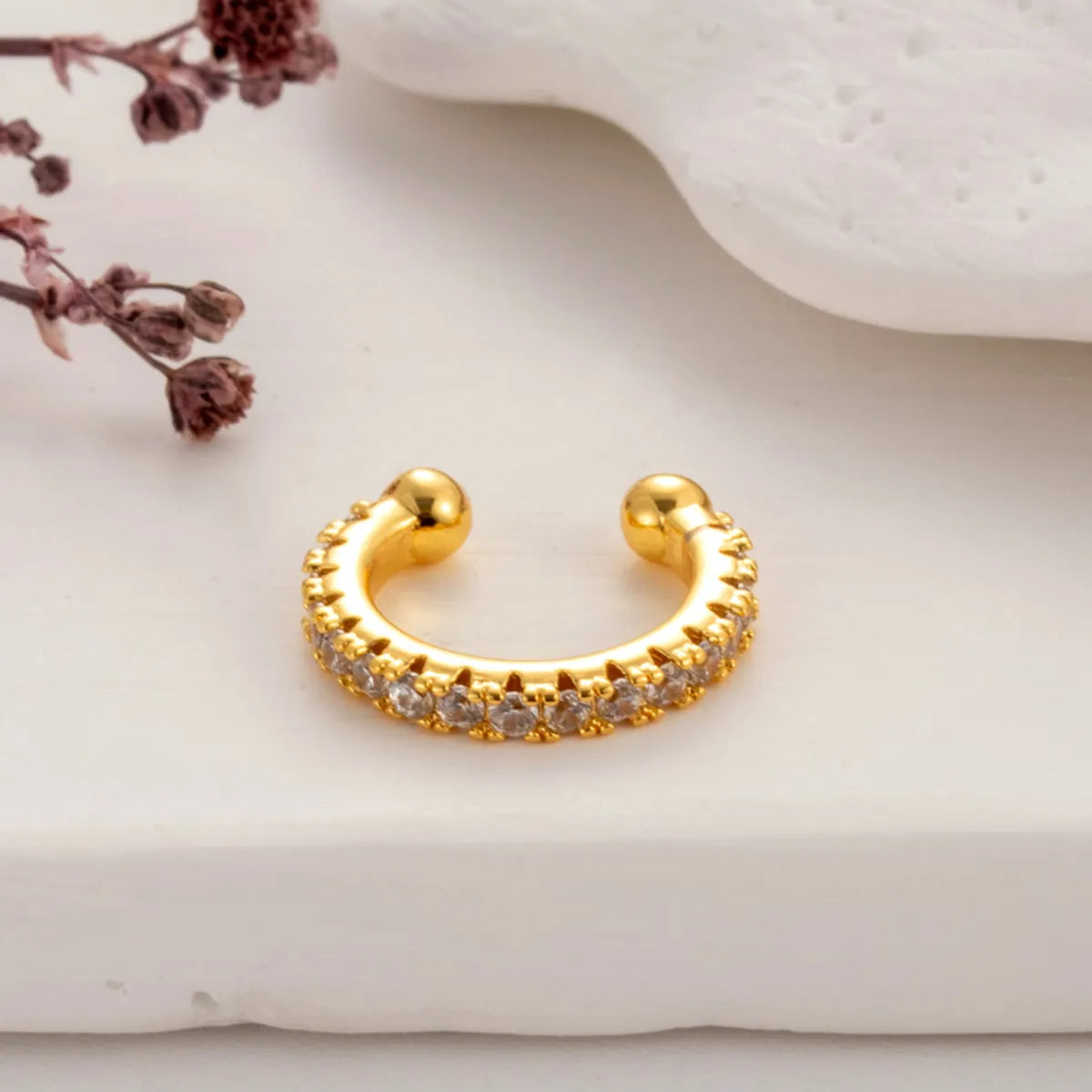 1 Piece Cute Cool Style Geometric Heart Shape Butterfly Plating Inlay Copper Zircon 18k Gold Plated Ear Studs