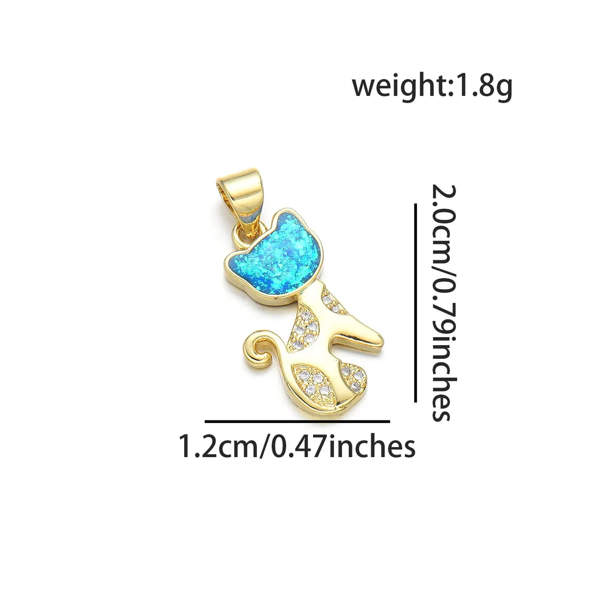 1 Piece Cute Heart Shape Cat Copper Plating Inlay Pendant Jewelry Accessories