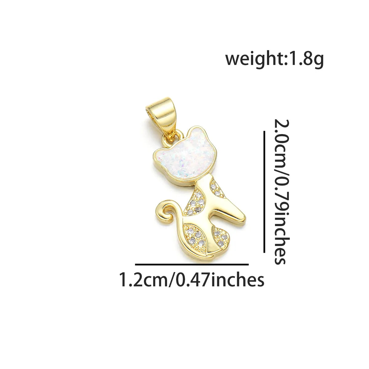 1 Piece Cute Heart Shape Cat Copper Plating Inlay Pendant Jewelry Accessories