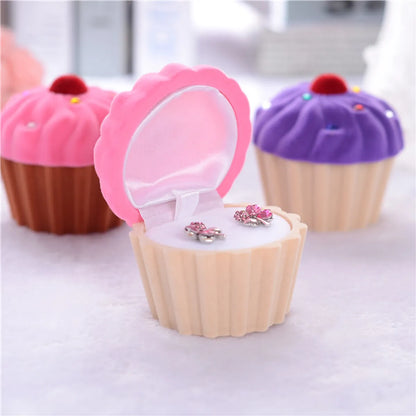 1 Piece Cute Ice Cream Flannel Jewelry Boxes