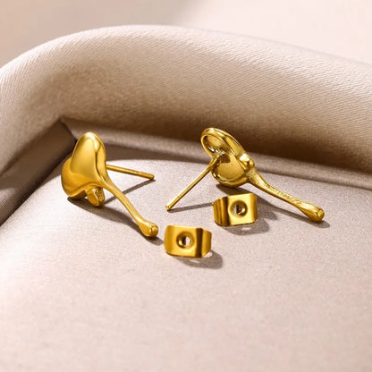 1 Piece Cute Modern Style Heart Shape Plating 304 Stainless Steel 18K Gold Plated Ear Studs