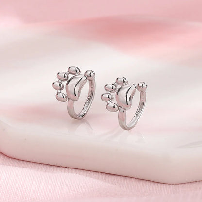 1 Piece Cute Paw Print Plating Copper Ear Cuffs