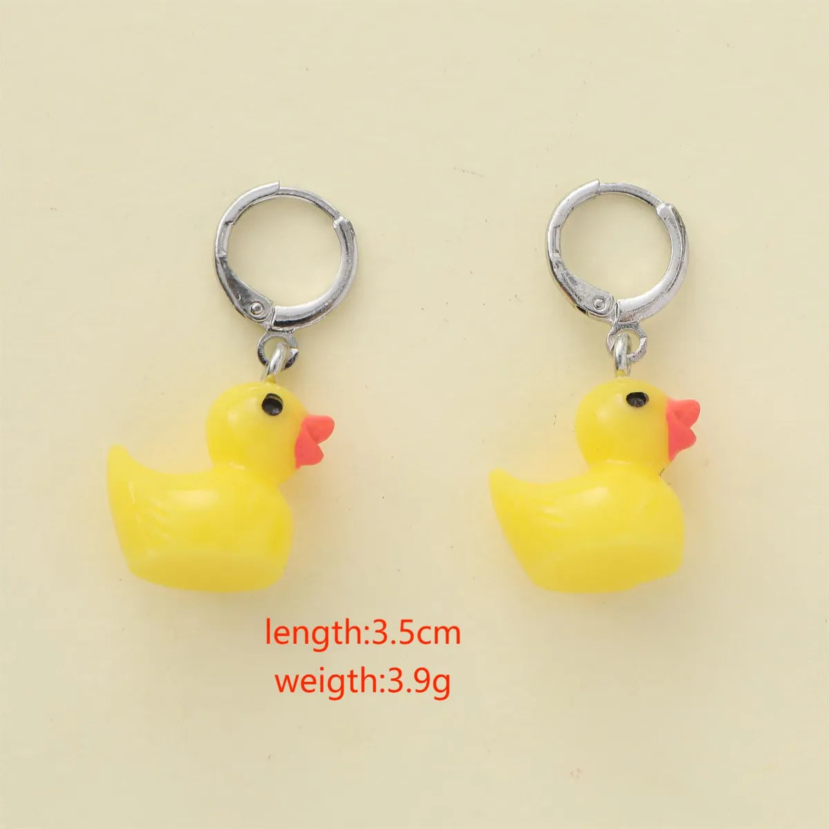 1 Piece Cute Simple Style Duck Resin Drop Earrings