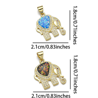 1 Piece Cute Simple Style Elephant Copper Plating Inlay Jewelry Accessories