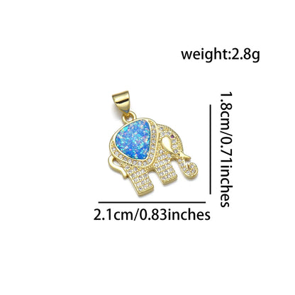 1 Piece Cute Simple Style Elephant Copper Plating Inlay Jewelry Accessories