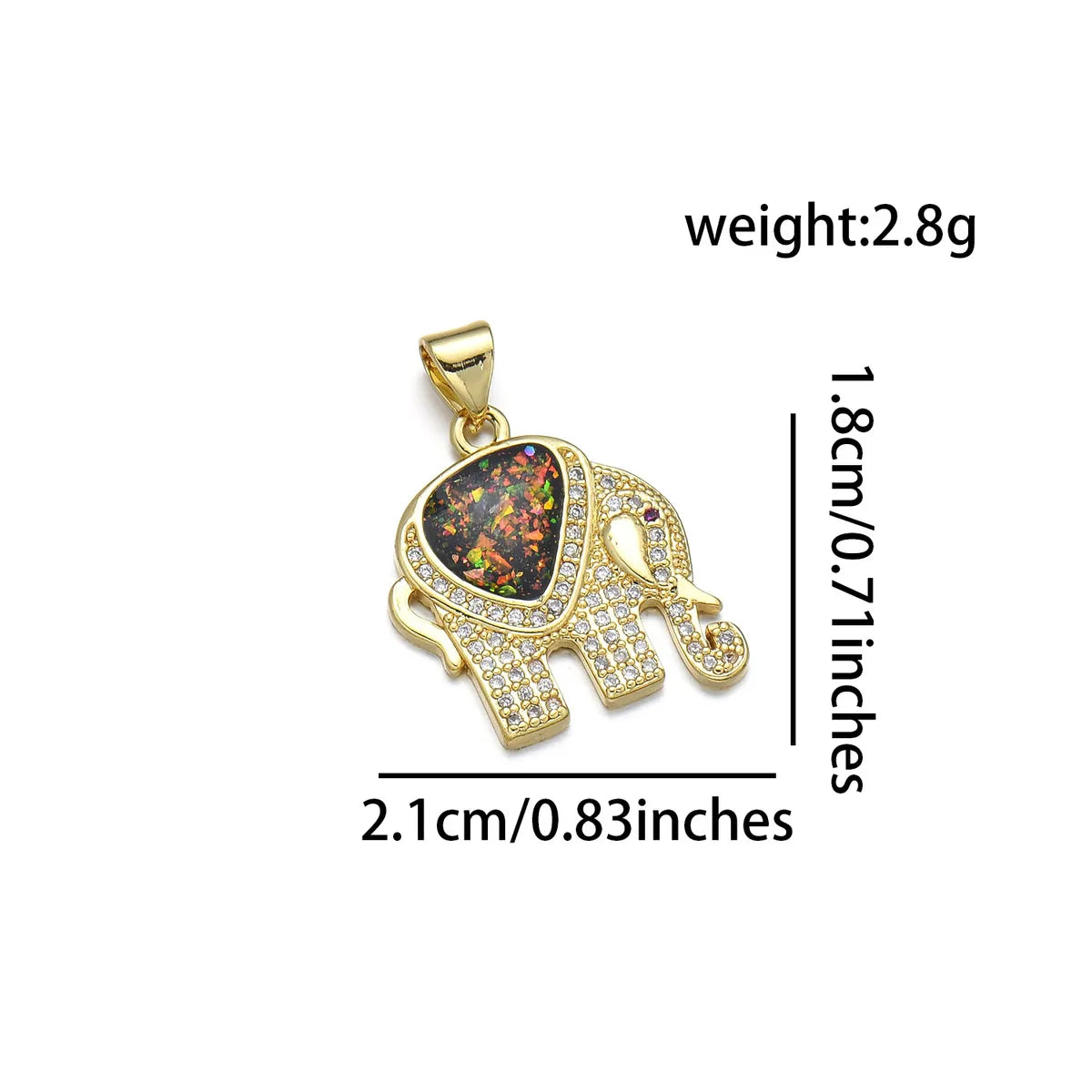 1 Piece Cute Simple Style Elephant Copper Plating Inlay Jewelry Accessories