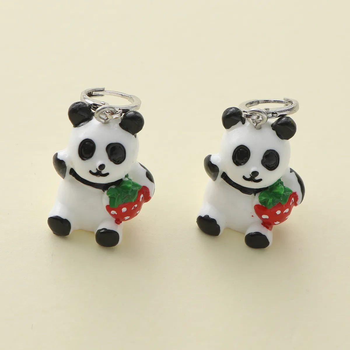 1 Piece Cute Simple Style Panda Watermelon Epoxy Resin Drop Earrings