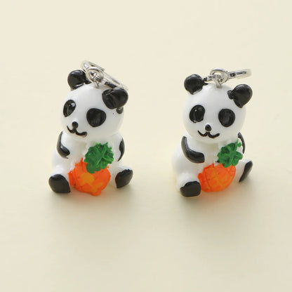 1 Piece Cute Simple Style Panda Watermelon Epoxy Resin Drop Earrings