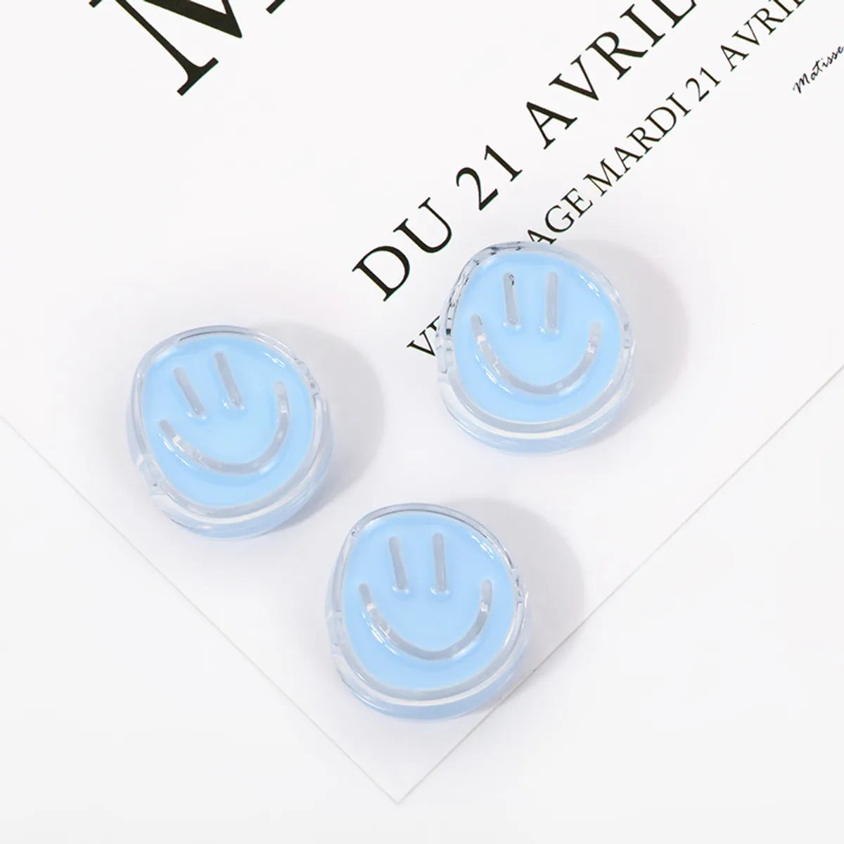 1 Piece Arylic Smile Face Beads