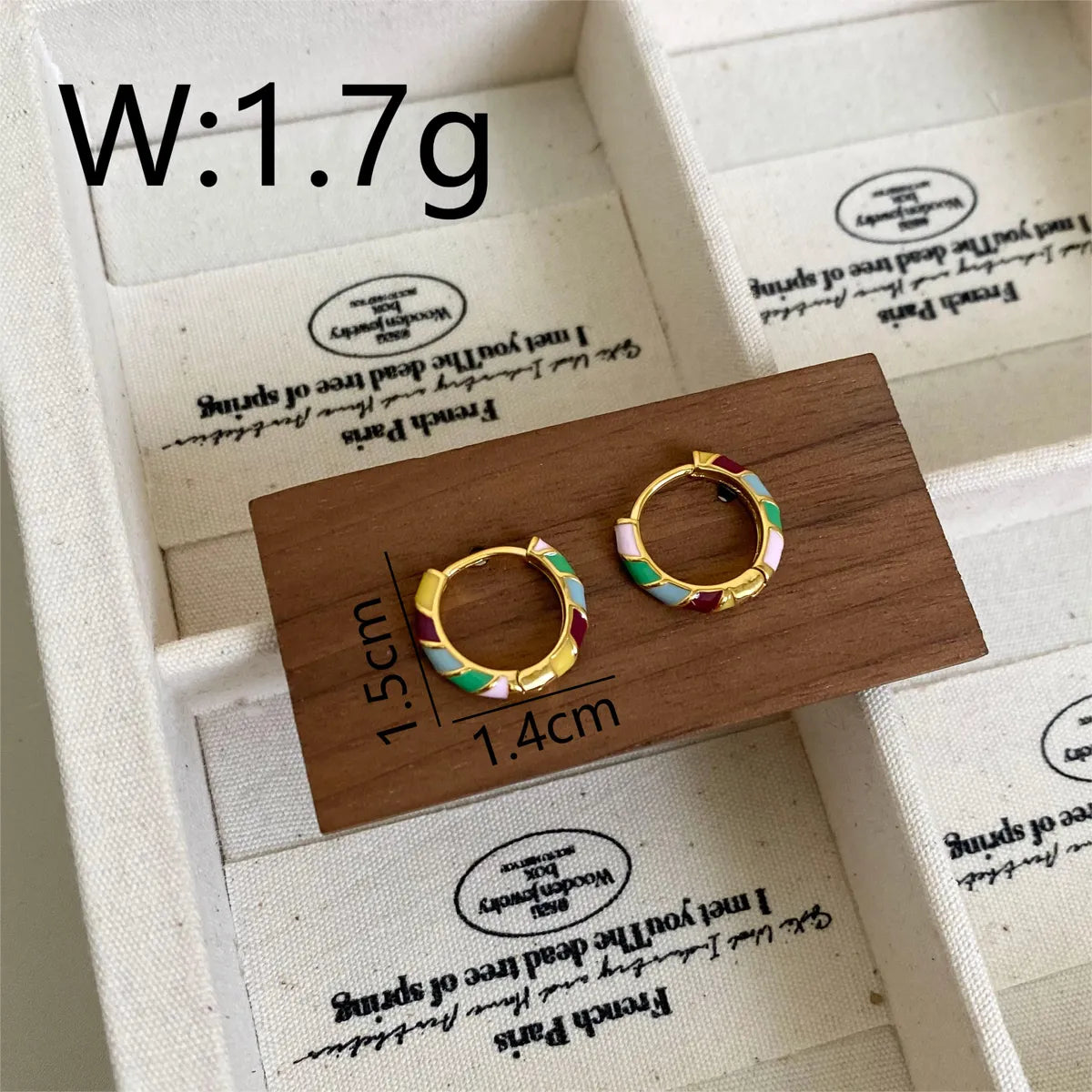 1 Piece Cute Sweet Commute V Shape Round Rainbow Enamel Lacquer Painting Copper 14K Gold Plated 18K Gold Plated Hoop Earrings Drop Earrings