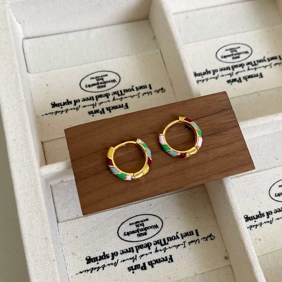 1 Piece Cute Sweet Commute V Shape Round Rainbow Enamel Lacquer Painting Copper 14K Gold Plated 18K Gold Plated Hoop Earrings Drop Earrings