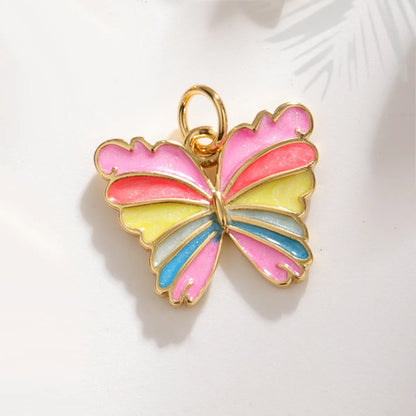 1 Piece Cute Tortoise Dragonfly Butterfly Copper Enamel Plating Jewelry Accessories