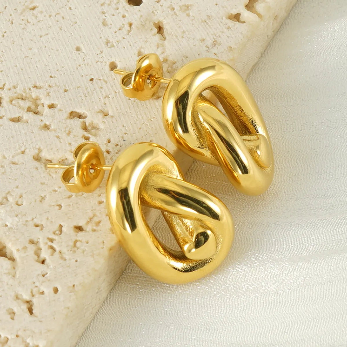 1 Piece Cute Wedding Pastoral Plating Stainless Steel 18K Gold Plated Earrings Ear Studs