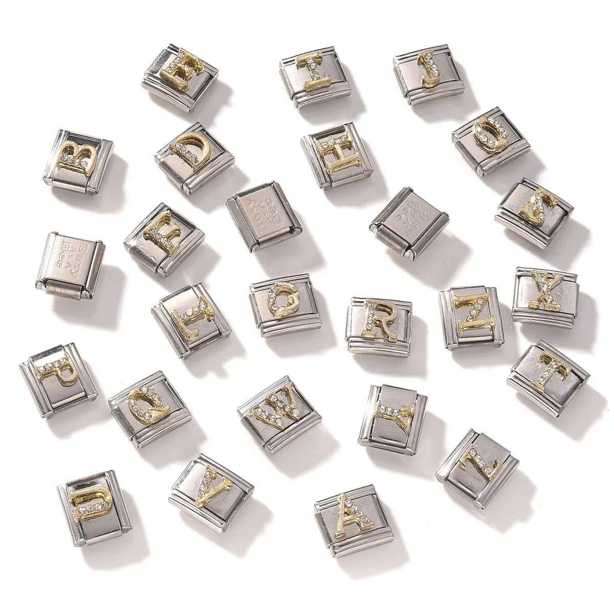 1 Piece Diameter 10mm 304 Stainless Steel Letter Beads