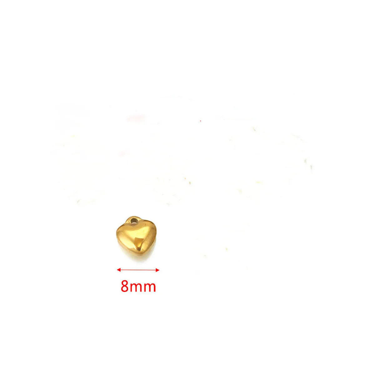 1 Piece Diameter 10mm Diameter 12mm Diameter 8mm 304 Stainless Steel 18K Gold Plated Heart Shape Pendant