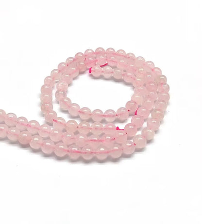 1 Piece Diameter 10mm Diameter 6 Mm Diameter 8mm Hole 1~1.9mm Beaded Natural Stone Rose Quartz Hibiscus Stone Round Polished Beads