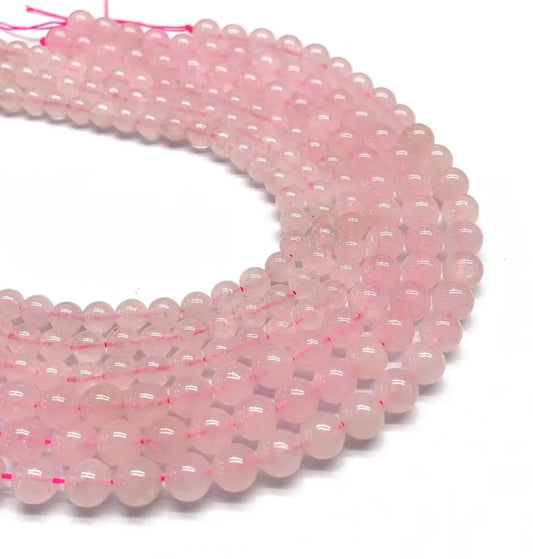 1 Piece Diameter 10mm Diameter 6 Mm Diameter 8mm Hole 1~1.9mm Beaded Natural Stone Rose Quartz Hibiscus Stone Round Polished Beads