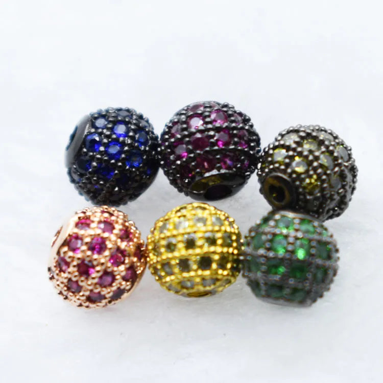 1 Piece Diameter 6 Mm Copper Zircon Ball Beads