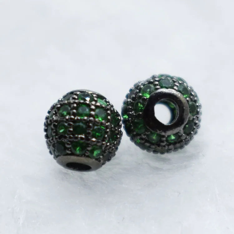 1 Piece Diameter 6 Mm Copper Zircon Ball Beads