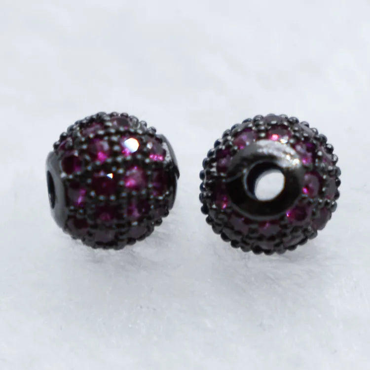 1 Piece Diameter 6 Mm Copper Zircon Ball Beads