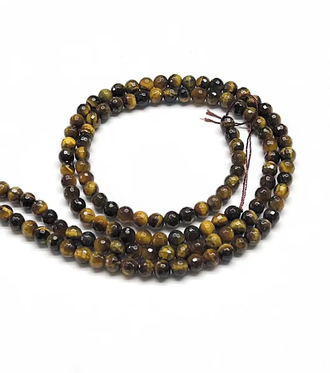 1 Piece Diameter 6 Mm Diameter 8mm 1.2-1.5 Beaded Natural Stone Tiger Eye Yellow Tiger Eyes Round Galaxy Planet Polished Beads