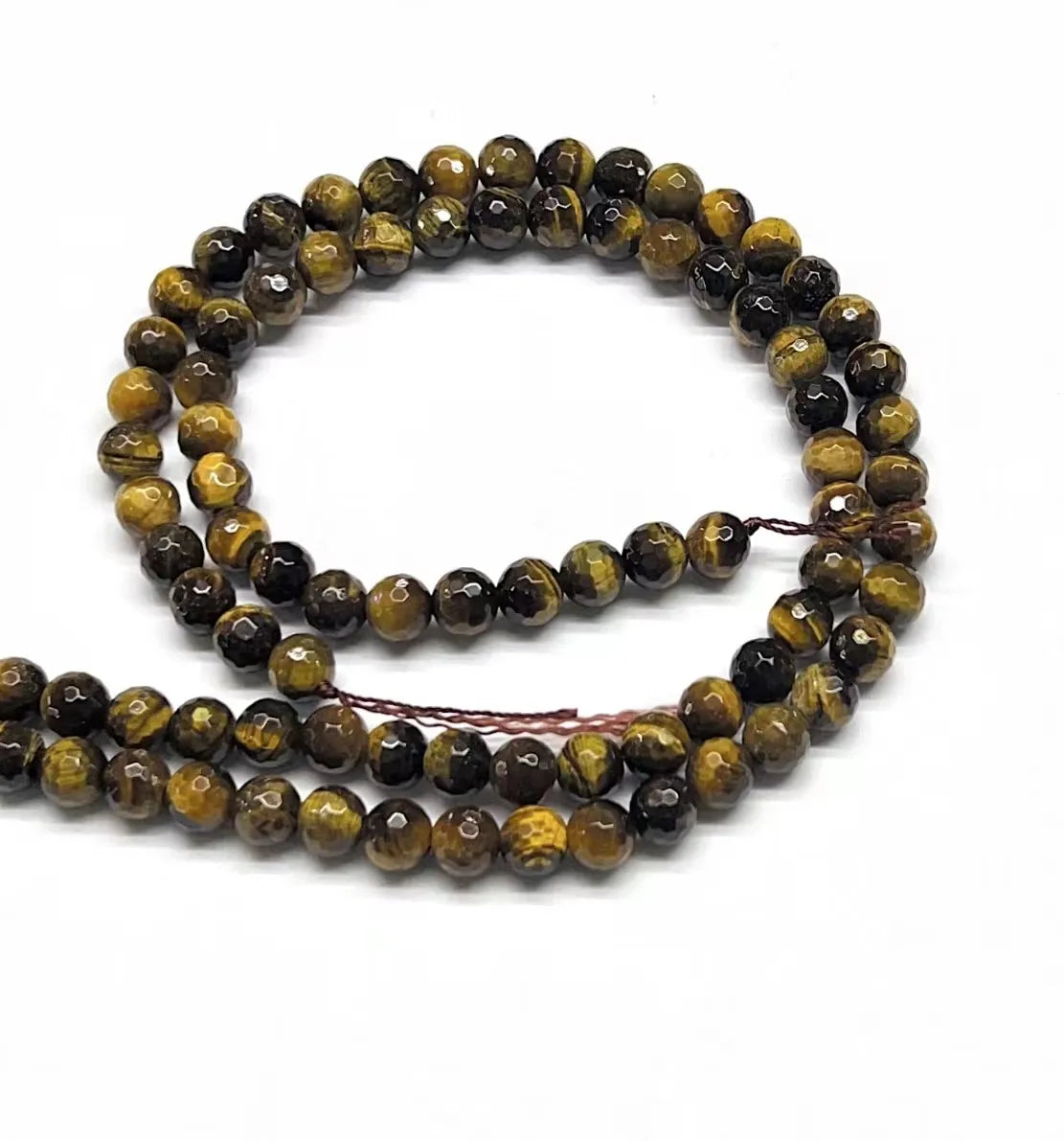 1 Piece Diameter 6 Mm Diameter 8mm 1.2-1.5 Beaded Natural Stone Tiger Eye Yellow Tiger Eyes Round Galaxy Planet Polished Beads