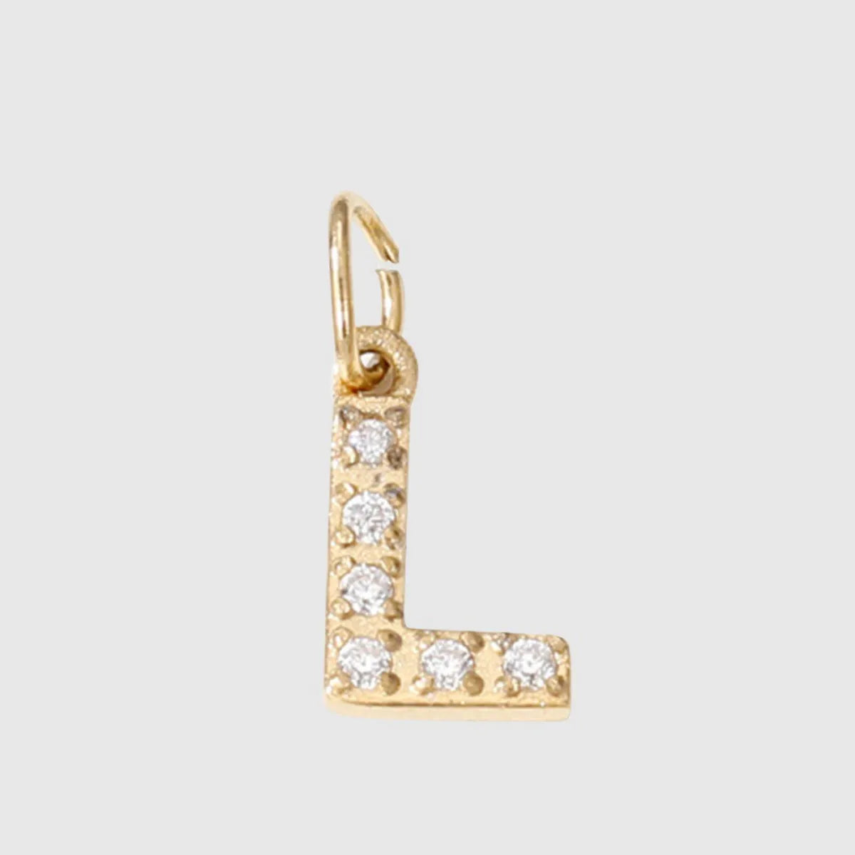 1 Piece Diameter 8mm 304 Stainless Steel Zircon 14K Gold Plated Letter Polished Pendant