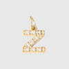 1 Piece Diameter 8mm 304 Stainless Steel Zircon 14K Gold Plated Letter Polished Pendant