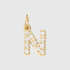 1 Piece Diameter 8mm 304 Stainless Steel Zircon 14K Gold Plated Letter Polished Pendant