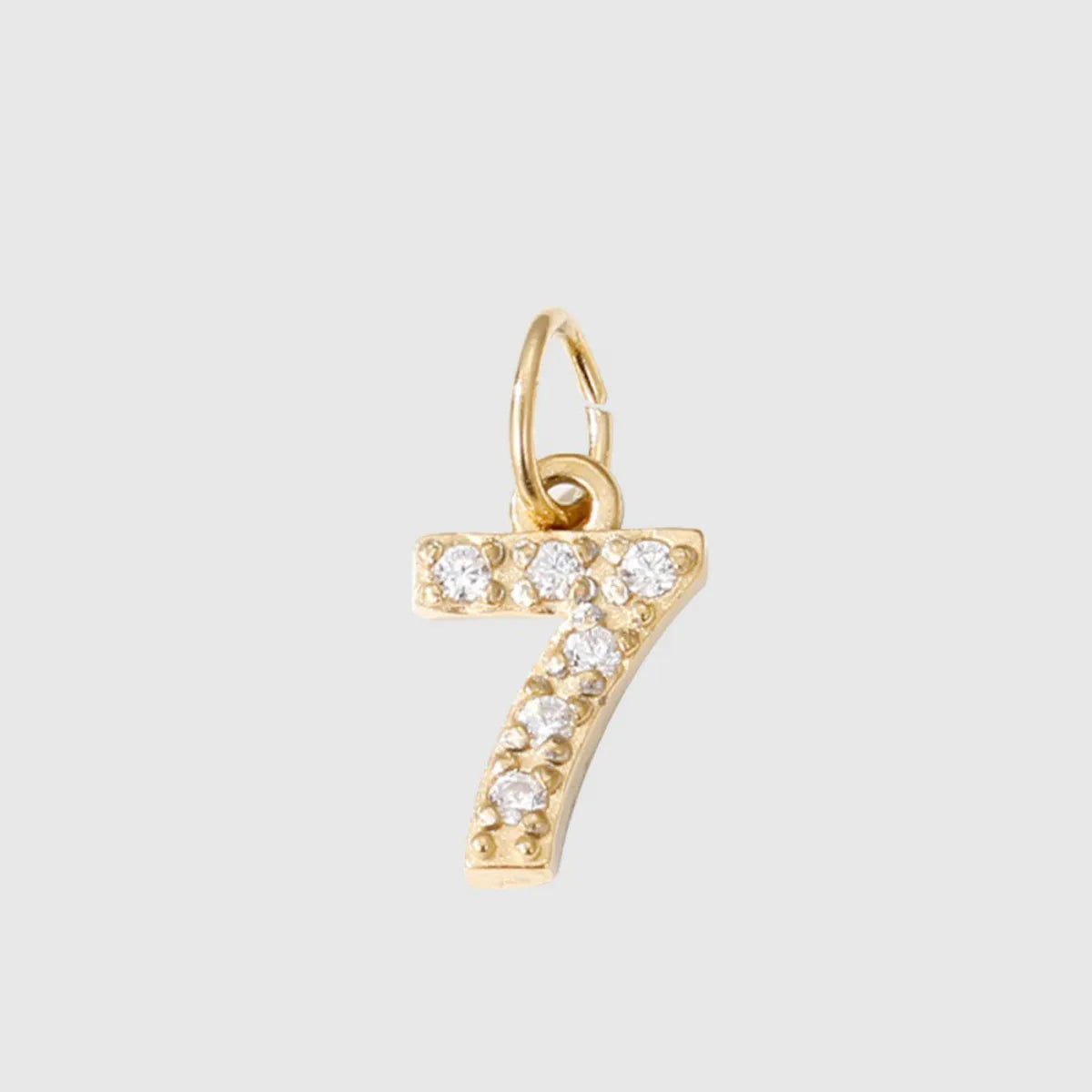 1 Piece Diameter 8mm 304 Stainless Steel Zircon 14K Gold Plated Letter Polished Pendant