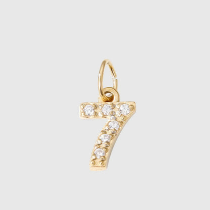 1 Piece Diameter 8mm 304 Stainless Steel Zircon 14K Gold Plated Letter Polished Pendant