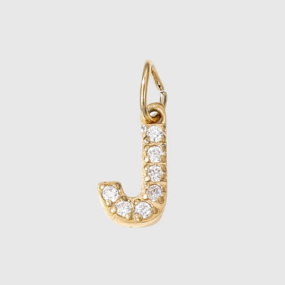 1 Piece Diameter 8mm 304 Stainless Steel Zircon 14K Gold Plated Letter Polished Pendant