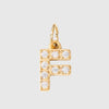 1 Piece Diameter 8mm 304 Stainless Steel Zircon 14K Gold Plated Letter Polished Pendant