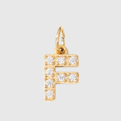 1 Piece Diameter 8mm 304 Stainless Steel Zircon 14K Gold Plated Letter Polished Pendant